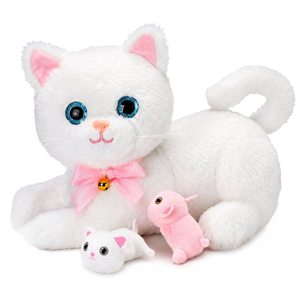 Interactive Kitten with Bottle and Little Sounds Melodies Recording White
