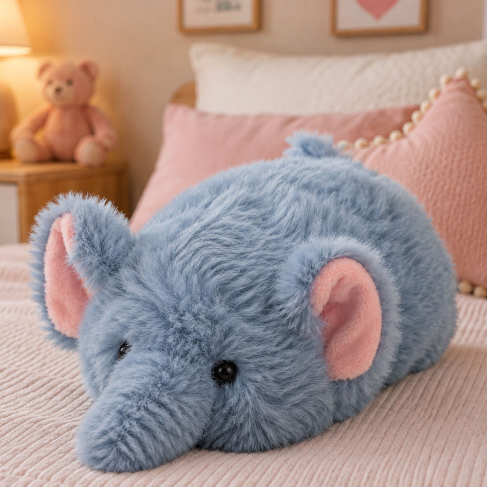 Plush Elephant Mascot Cuddly Toy Soft Small Gray 18 cm