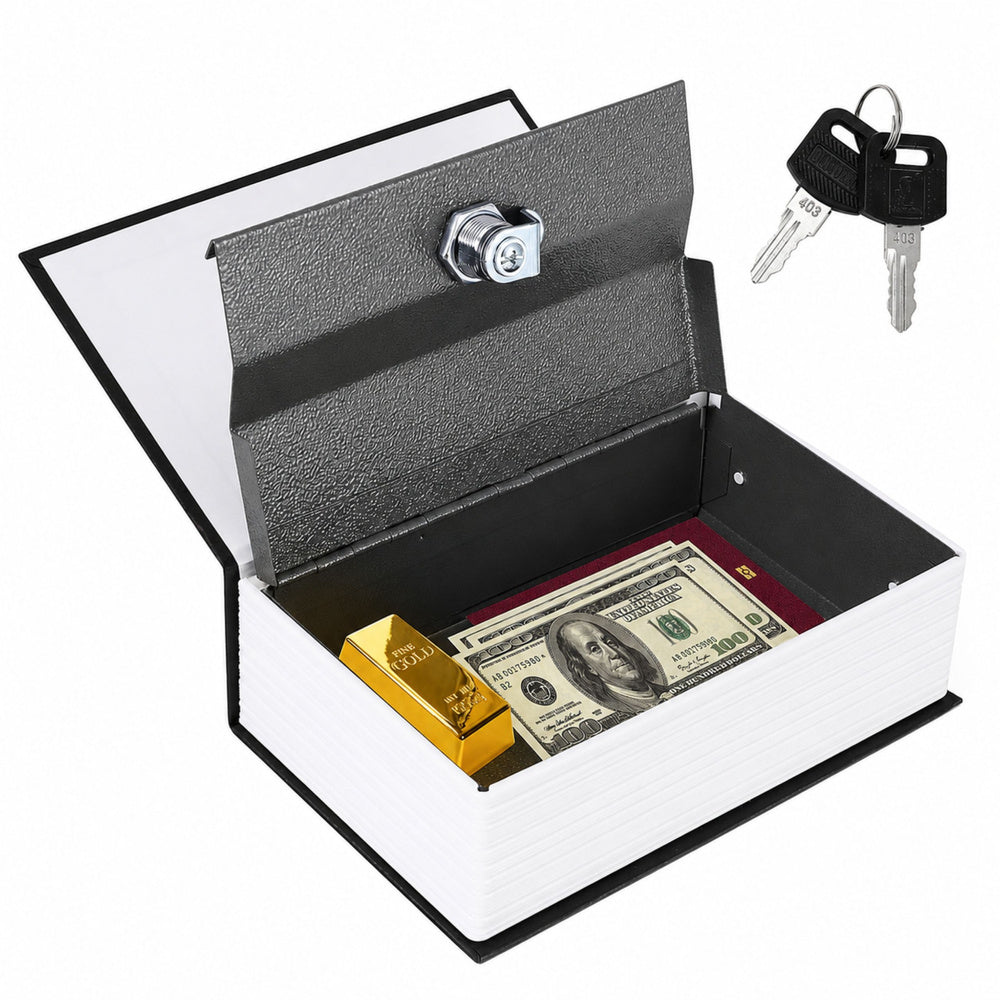 Book-shaped Safe with Key Case, Black, 18x12 cm