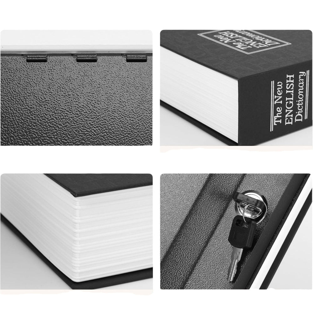 Book-shaped Safe with Key Case, Black, 18x12 cm