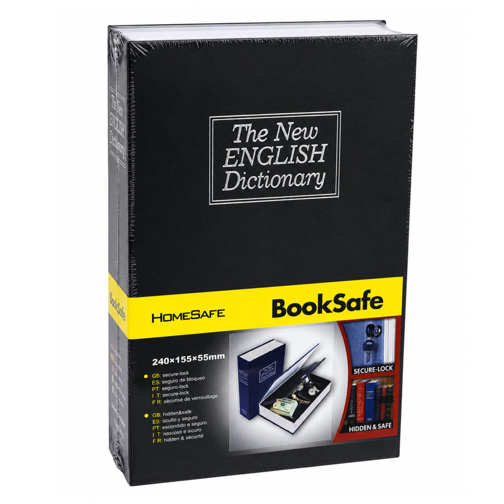 Book-shaped Safe with Key Case, Black, 18x12 cm