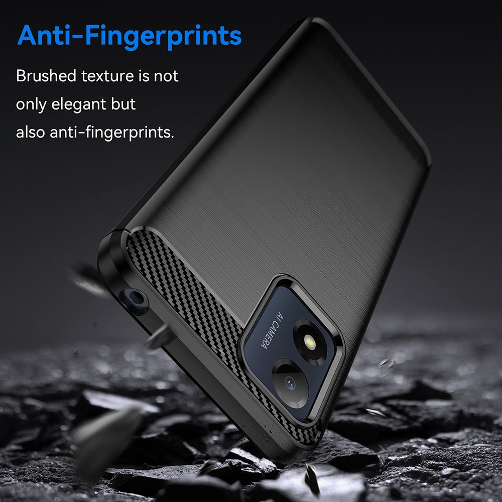 Techsuit Carbon Silicone pouzdro pro Motorola Moto E13 – černé
