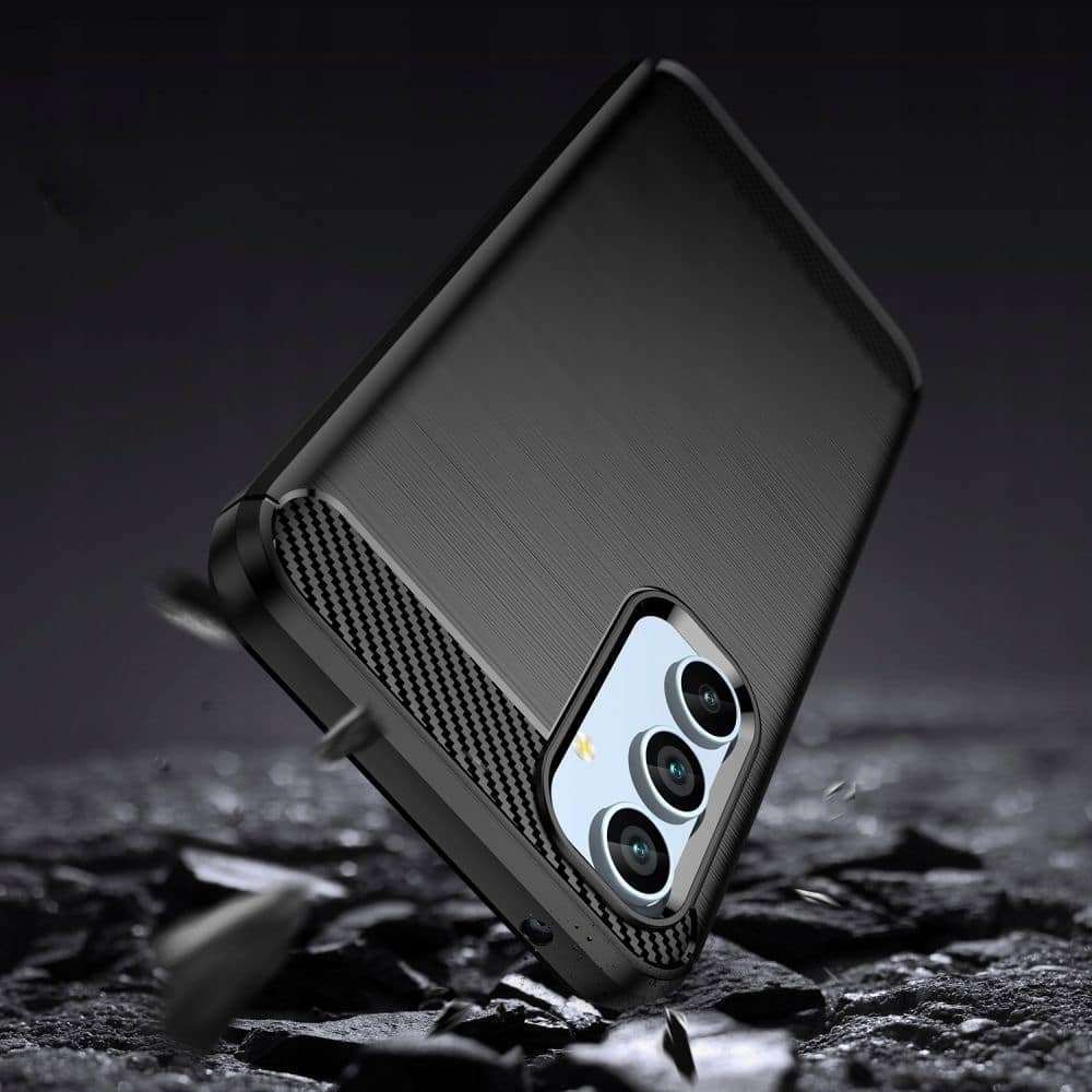 Techsuit Carbon Silicone maska za Samsung Galaxy A54 5G – crna