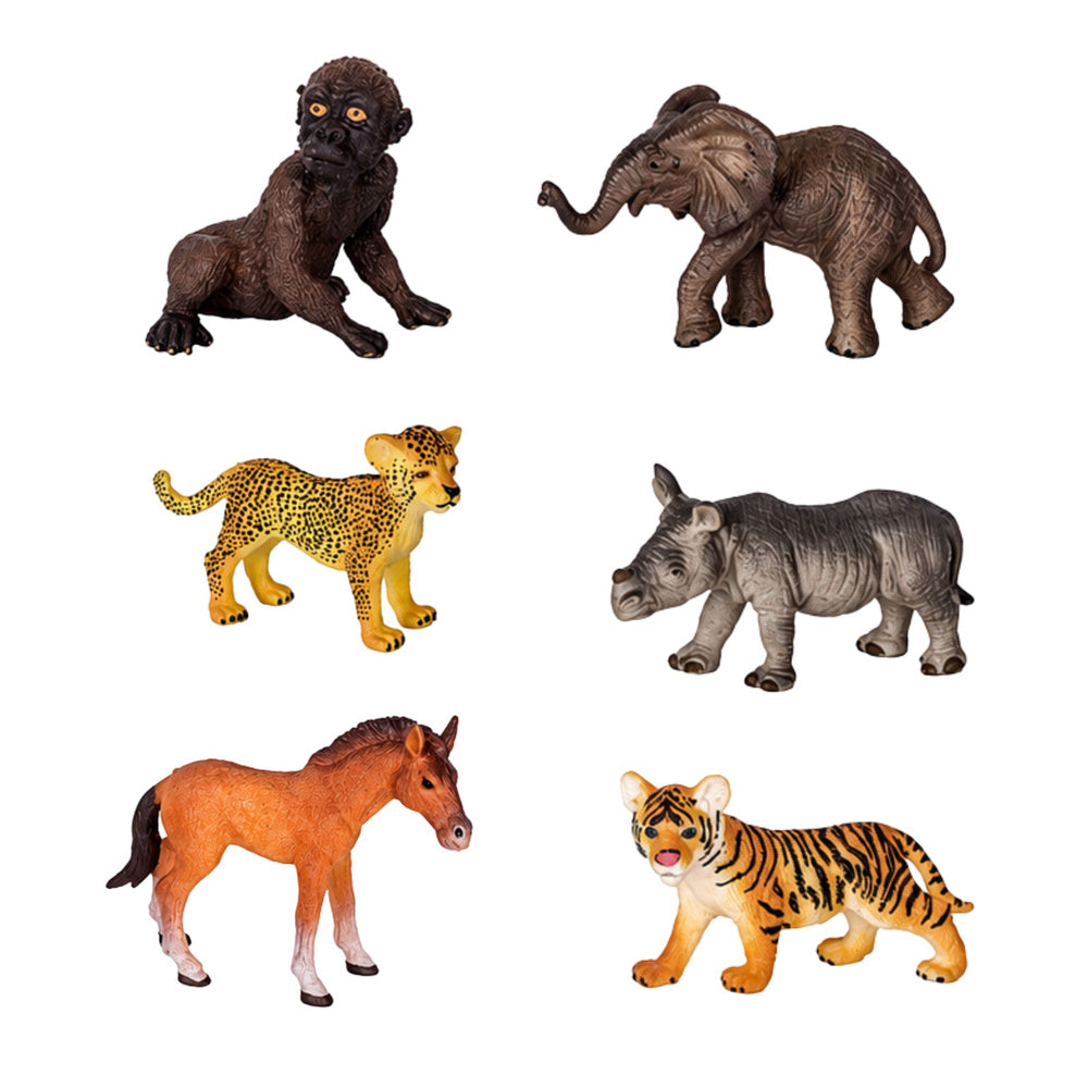 Wild Animals Figures Set Leopard Tiger Elephant Horse Park 3D Board