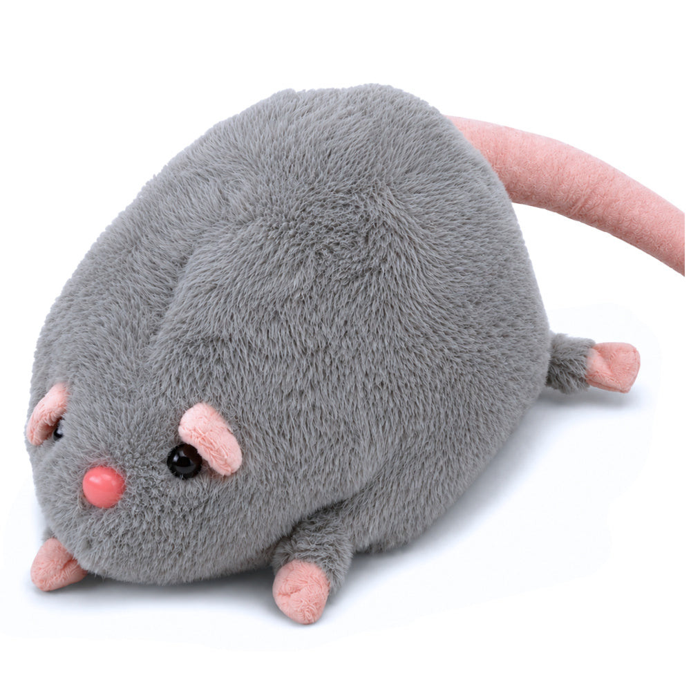 Plush Toy Rat with a Long Tail, Gray, 40cm