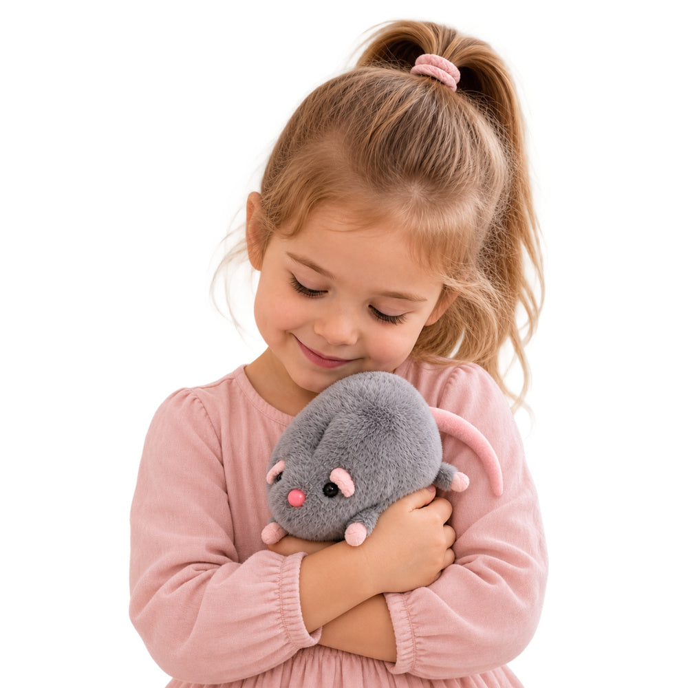 Plush Toy Rat with a Long Tail, Gray, 40cm