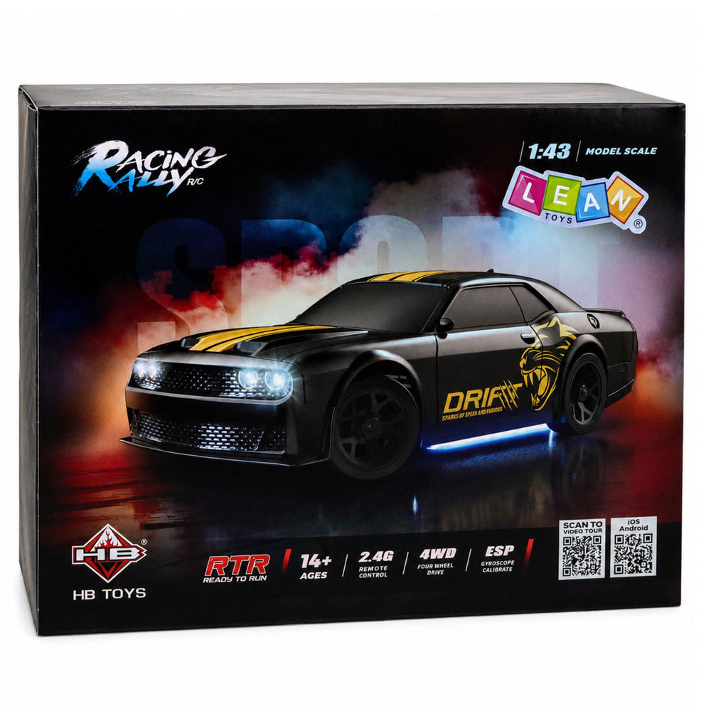 RC Drift Sports Car Interchangeable Body Wheels 4WD Black 1:43