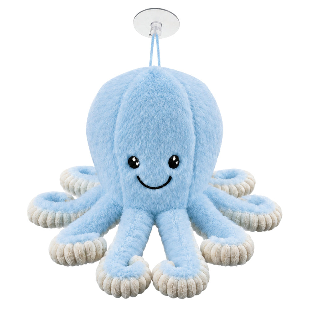 Plush Octopus Plush Toy with Suction Cup, Blue, 16 cm