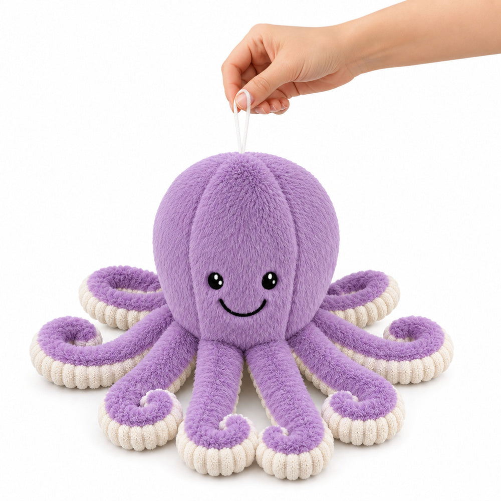 Plush Octopus Plush Toy Cuddly Toy with Elastic Tentacles Purple 50 cm