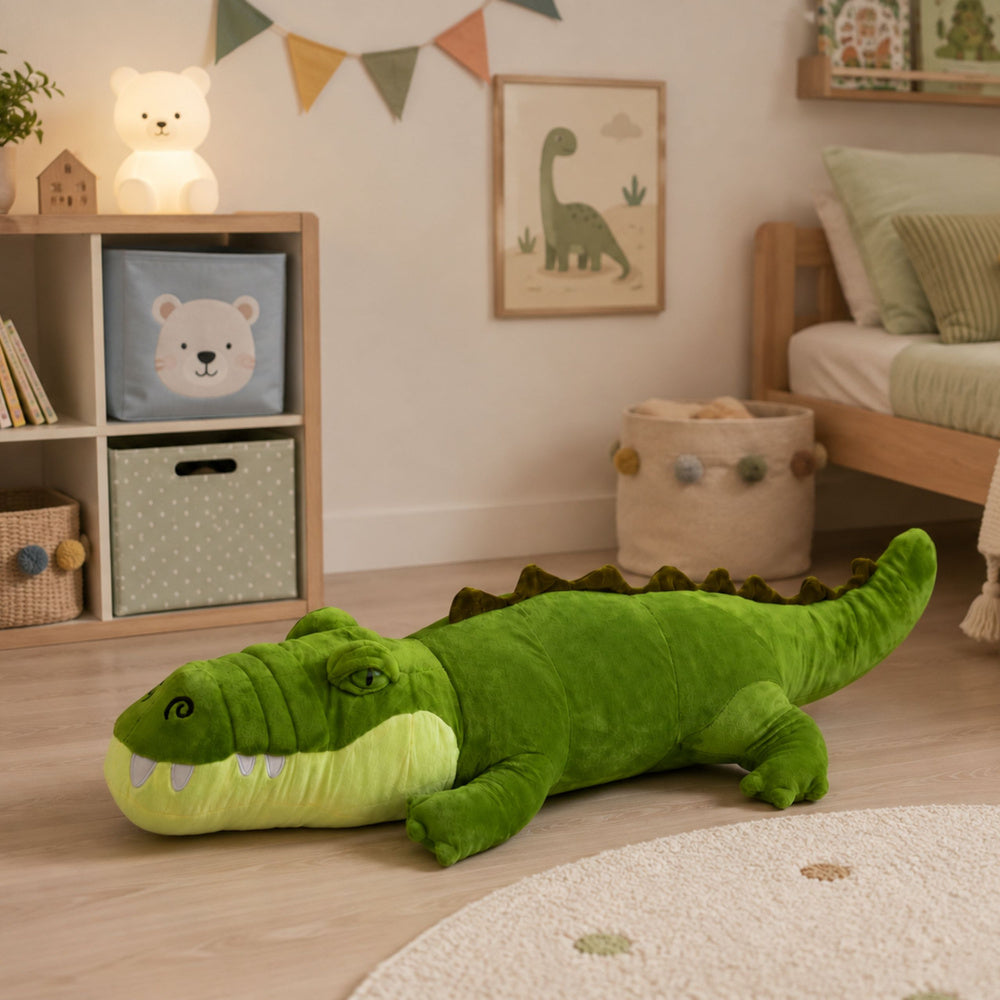 Plush Crocodile Mascot Cuddly Toy Realistic Green 70 cm