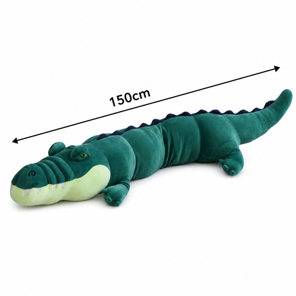 Large Plush Crocodile Mascot Cuddly Toy Realistic Green 150 cm