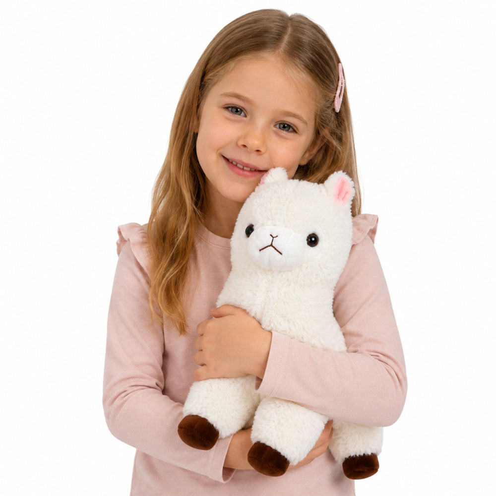 Plush Alpaca Llama Plush Toy Cuddly Toy Soft Fur White 38 cm