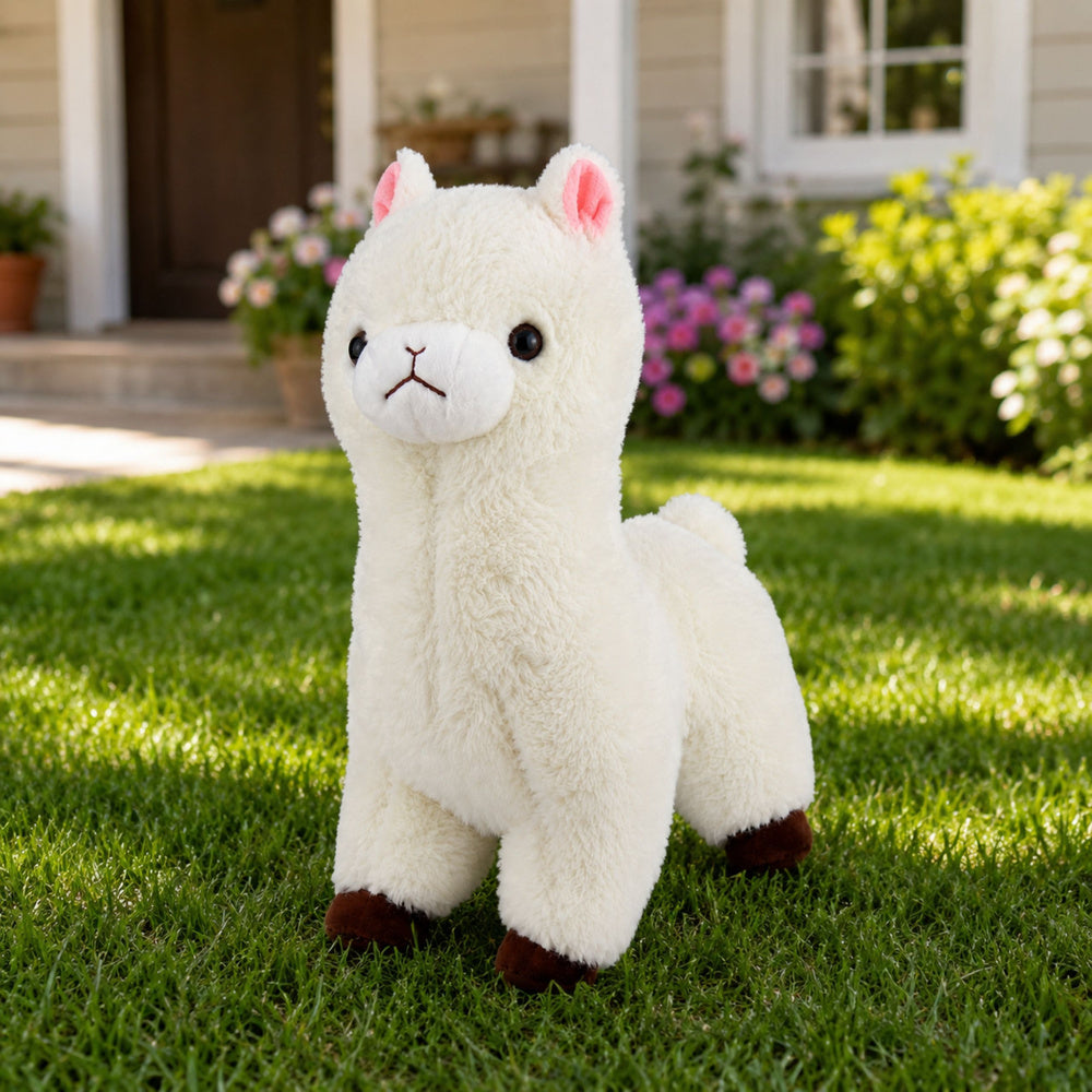 Plush Alpaca Llama Plush Toy Cuddly Toy Soft Fur White 38 cm