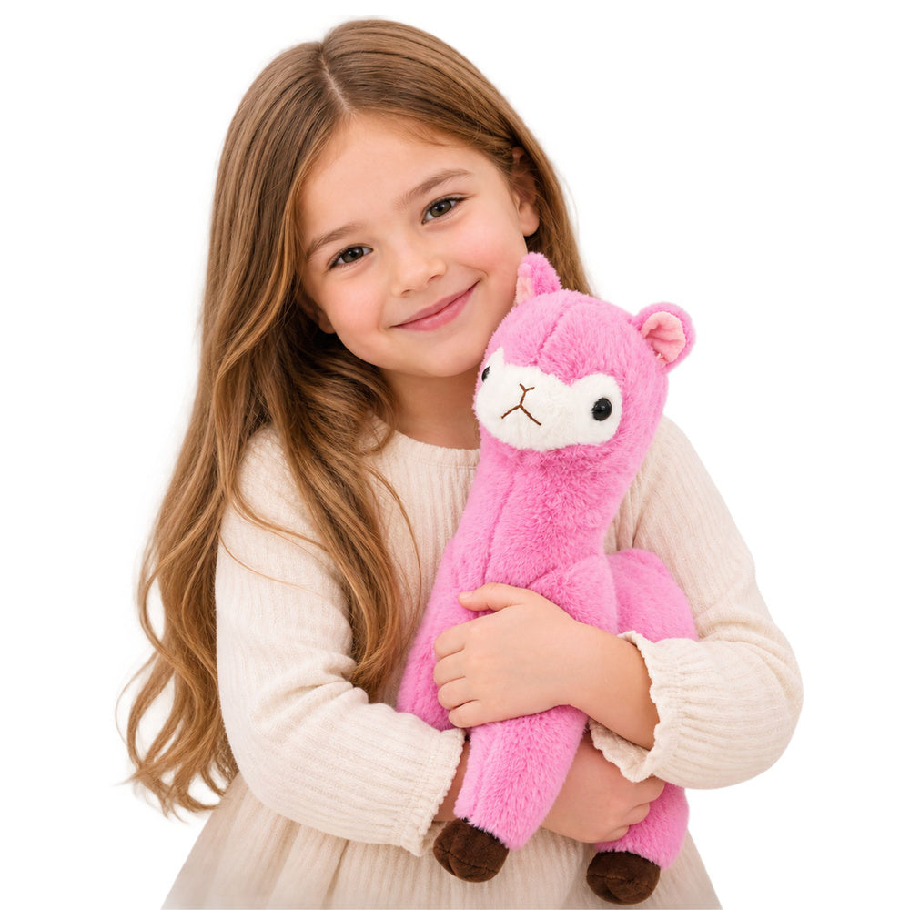 Plush Alpaca Llama Plush Toy Cuddly Toy Soft Fur Pink 38 cm