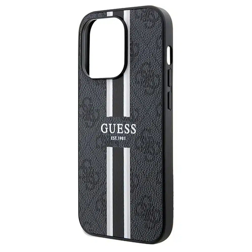 Originální GUESS Hardcase GUHMP15LP4RPSK pouzdro pro iPhone 15 Pro (Magsafe 4G Printed Stripes / černé)