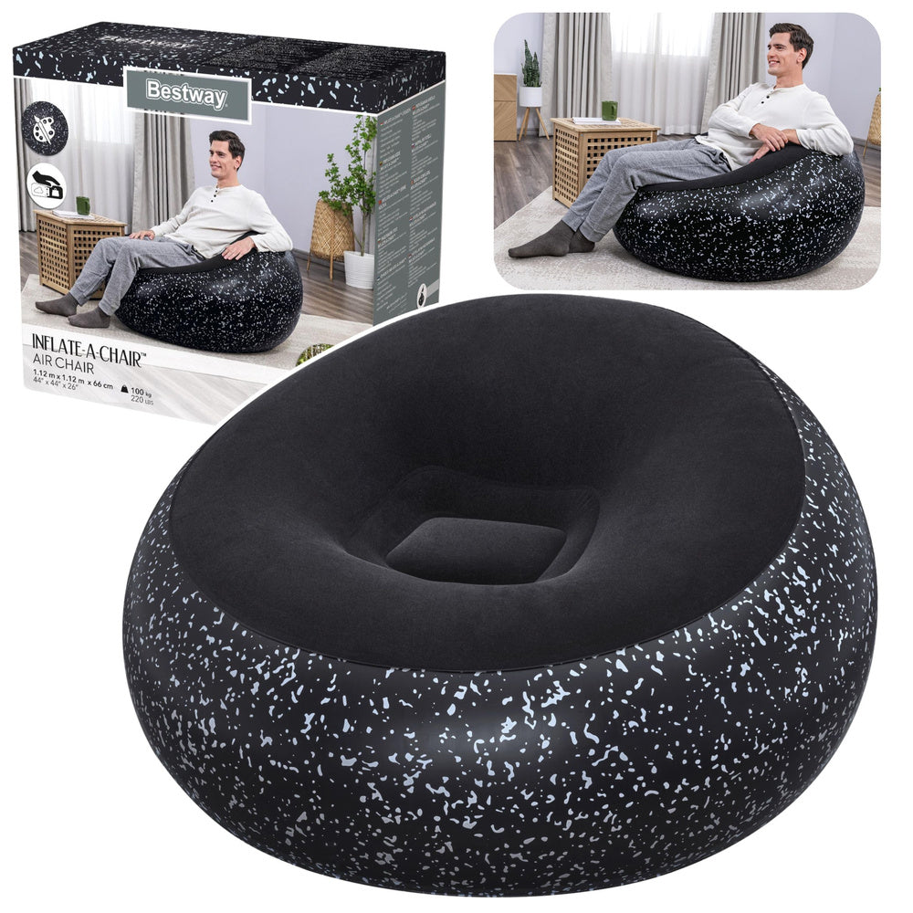 Inflatable Chair Seat Black Inflate A Chair Bestway 75153