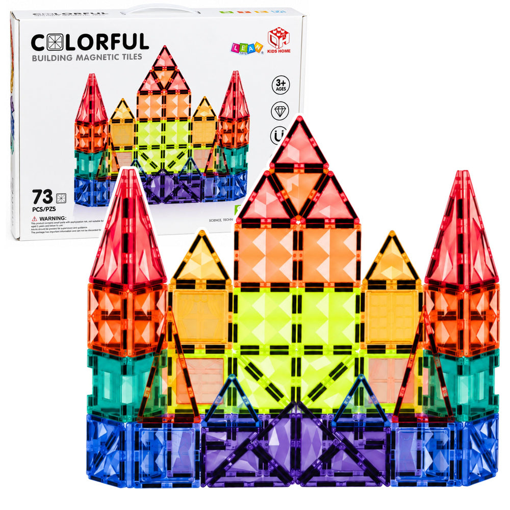 Magnetic Construction Blocks 3D Panels Creative STEM Colorful 73 pcs.