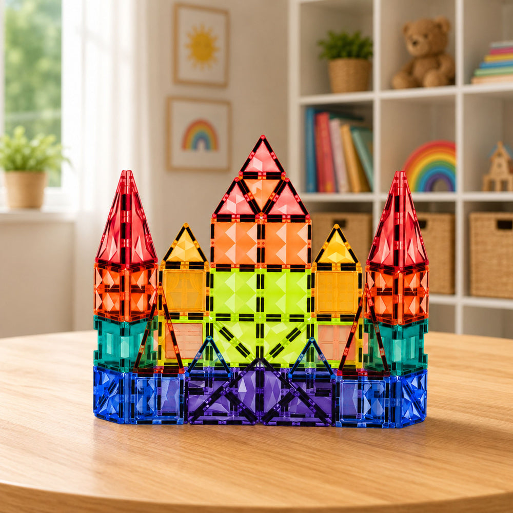 Magnetic Construction Blocks 3D Panels Creative STEM Colorful 73 pcs.