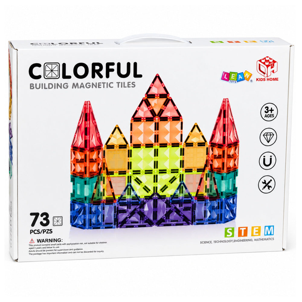 Magnetic Construction Blocks 3D Panels Creative STEM Colorful 73 pcs.