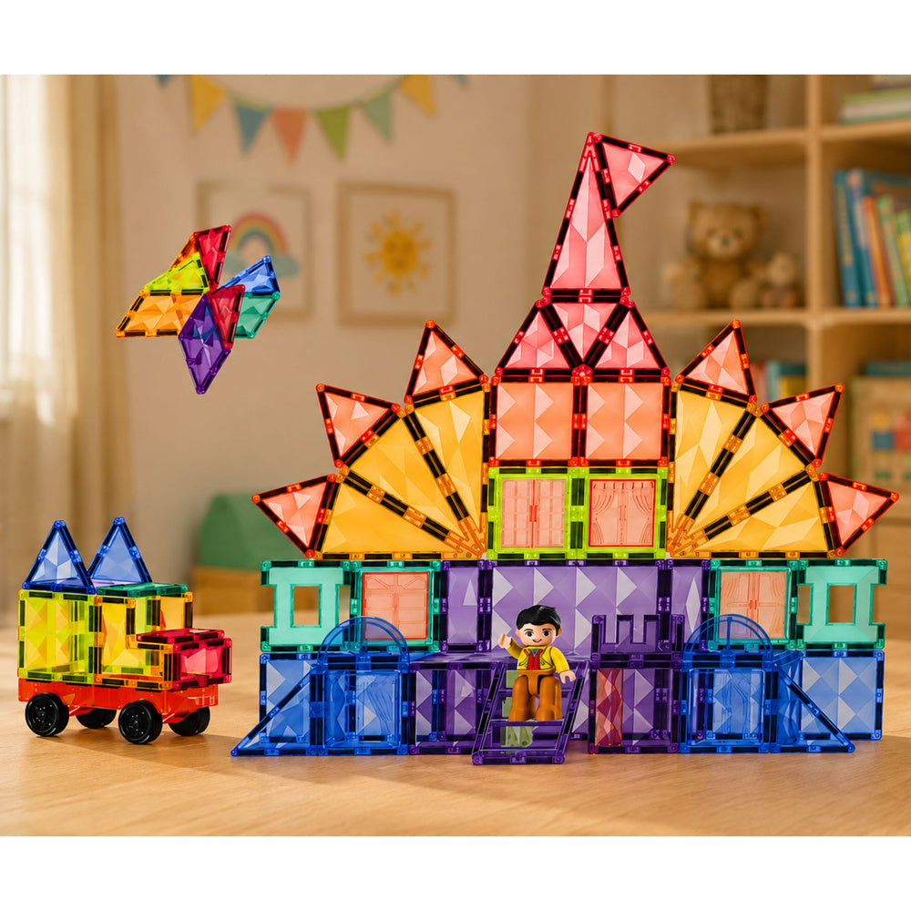 Magnetic Construction Blocks 3D Panels Creative STEM Colorful 85 pcs.