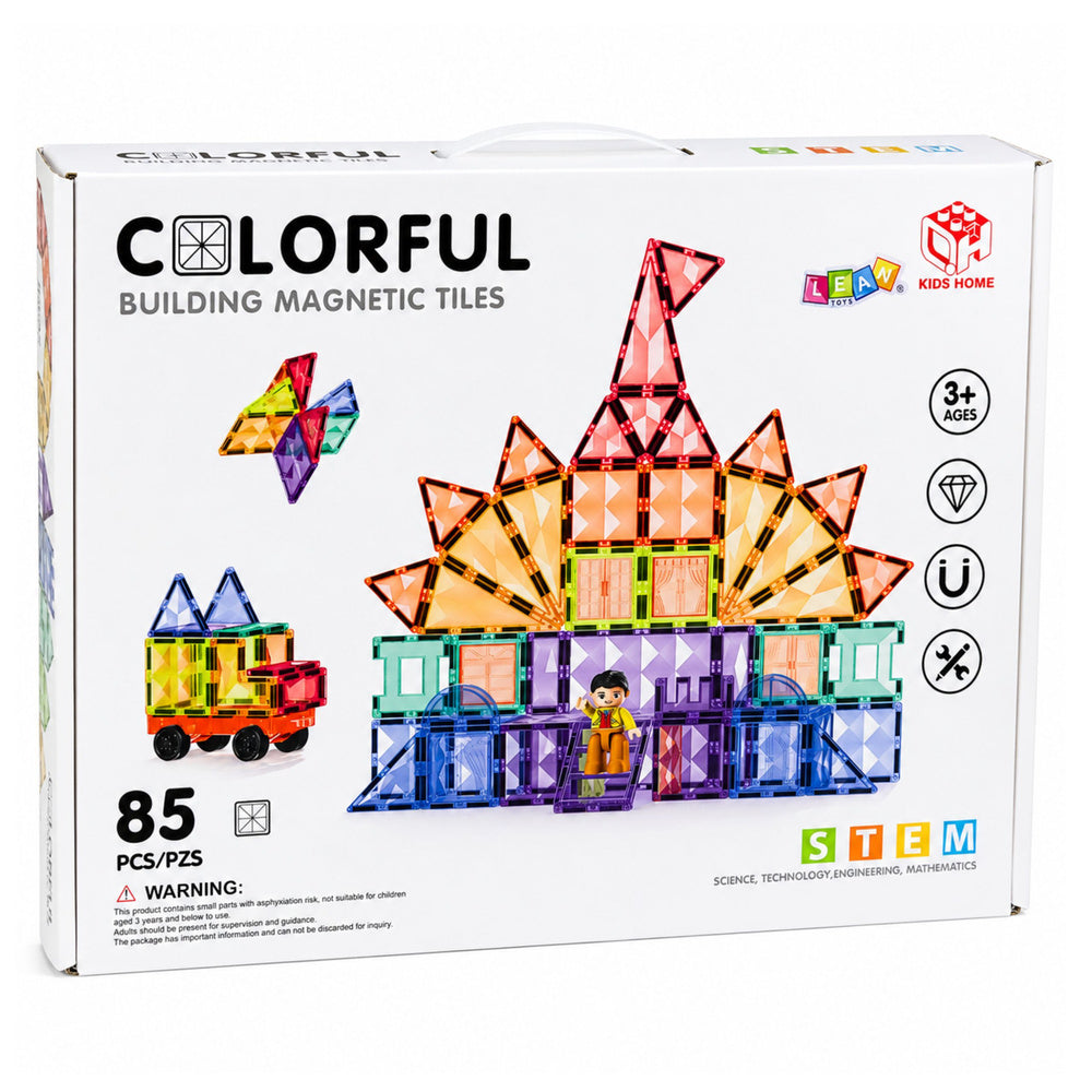 Magnetic Construction Blocks 3D Panels Creative STEM Colorful 85 pcs.