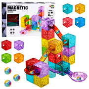 Magnetic Construction Blocks Cubes Ball Track Colorful 28 pcs.