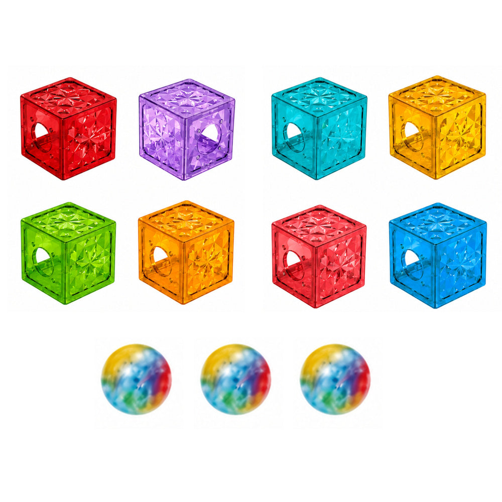 Magnetic Construction Blocks Cubes Ball Track Colorful 28 pcs.