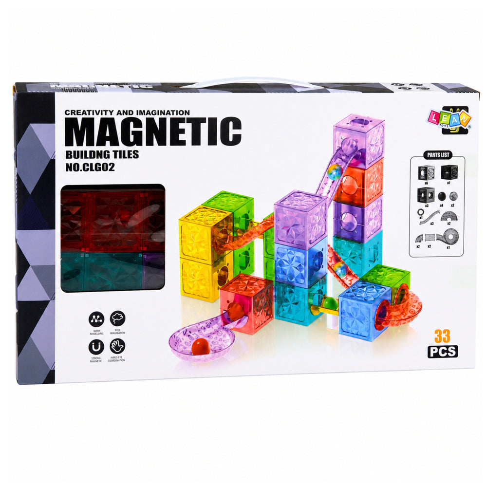 Magnetic Construction Blocks Cubes Ball Track Colorful 28 pcs.
