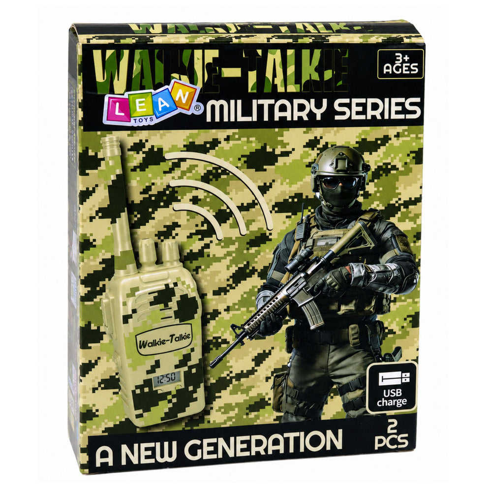 Military Walkie Talkies USB Range 200M Khaki 2 pcs.