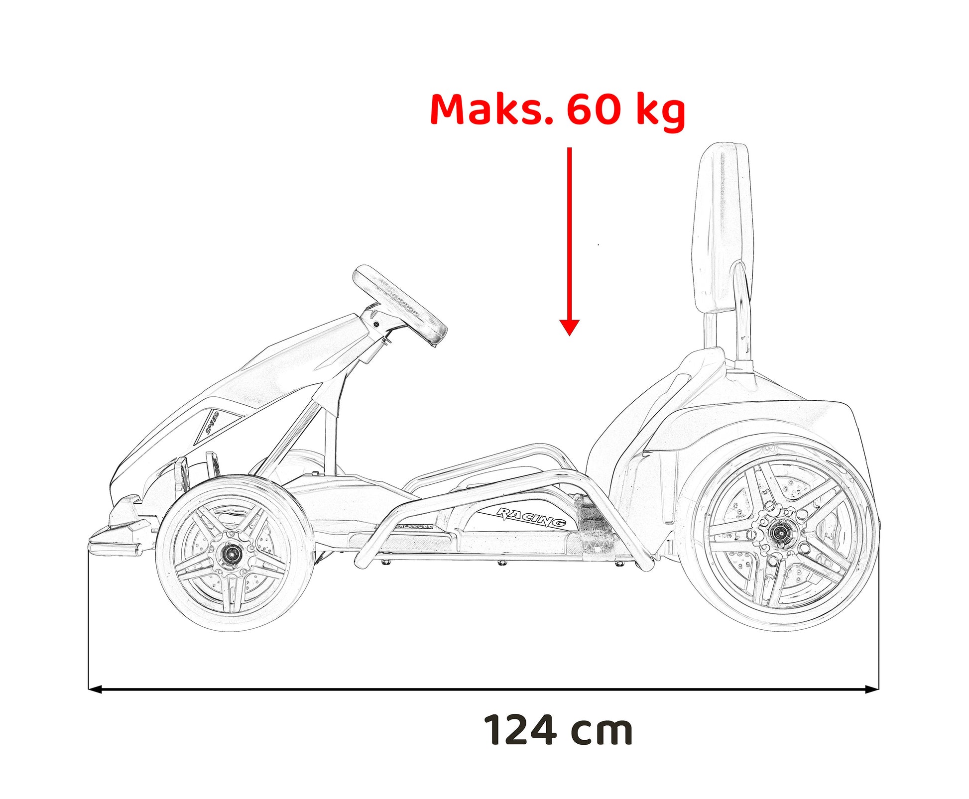 Gokart Fast 3 Drift vehicle White