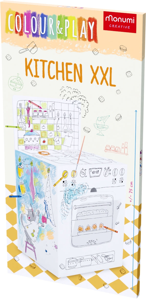 Spatial kitchen XXL coloring book for children