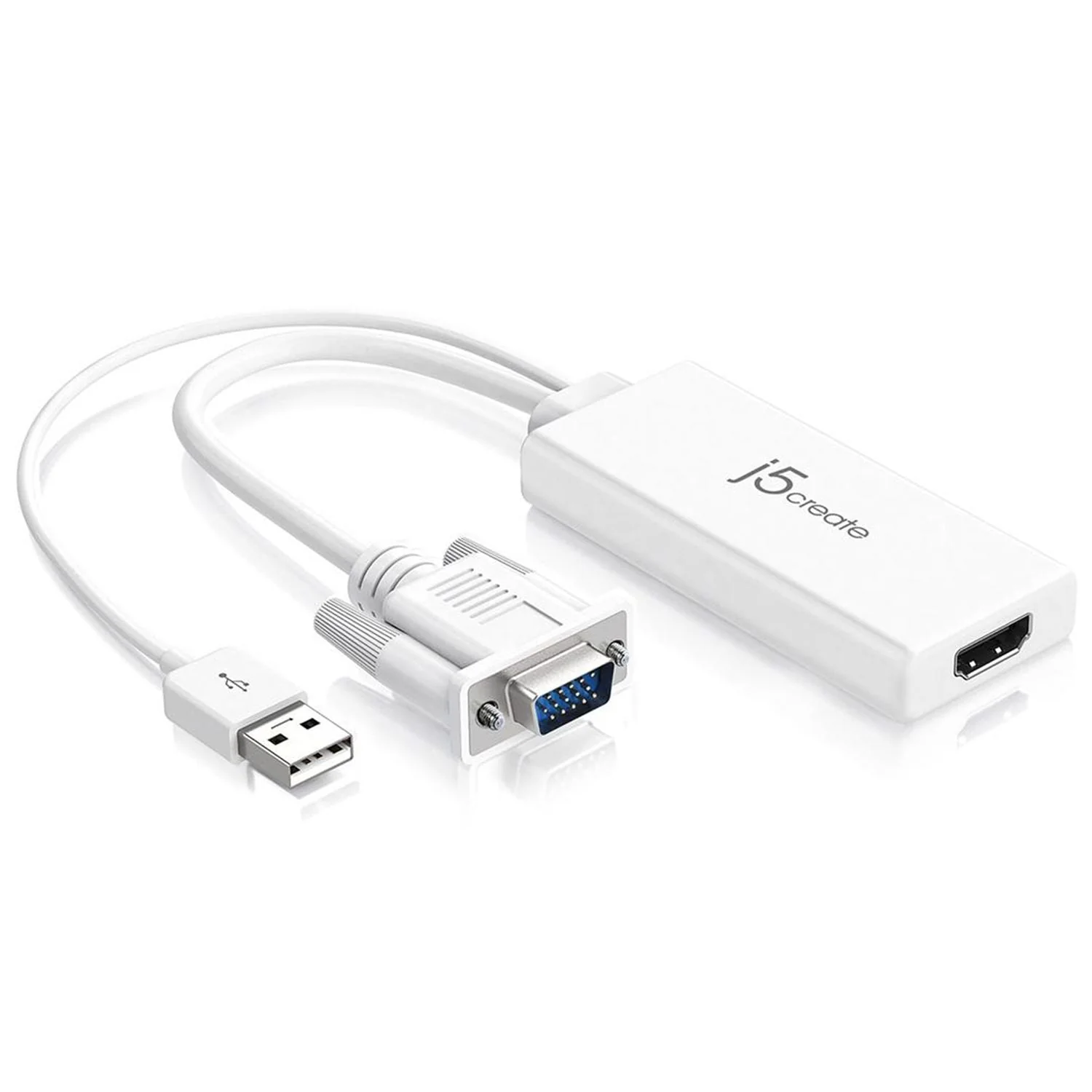j5create JDA214 0,176 m VGA, USB A HDMI Bijelo