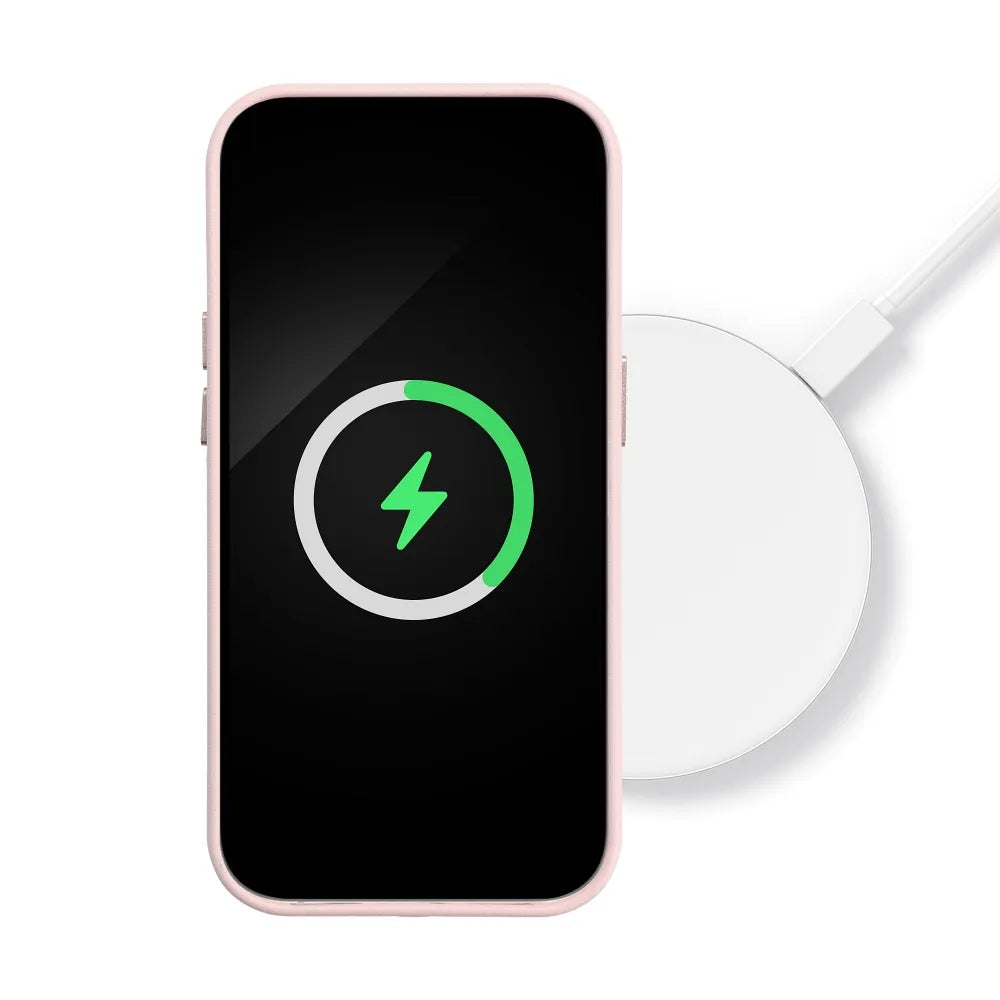 Kožený kryt Mag Cover pro iPhone 12 pískově růžový