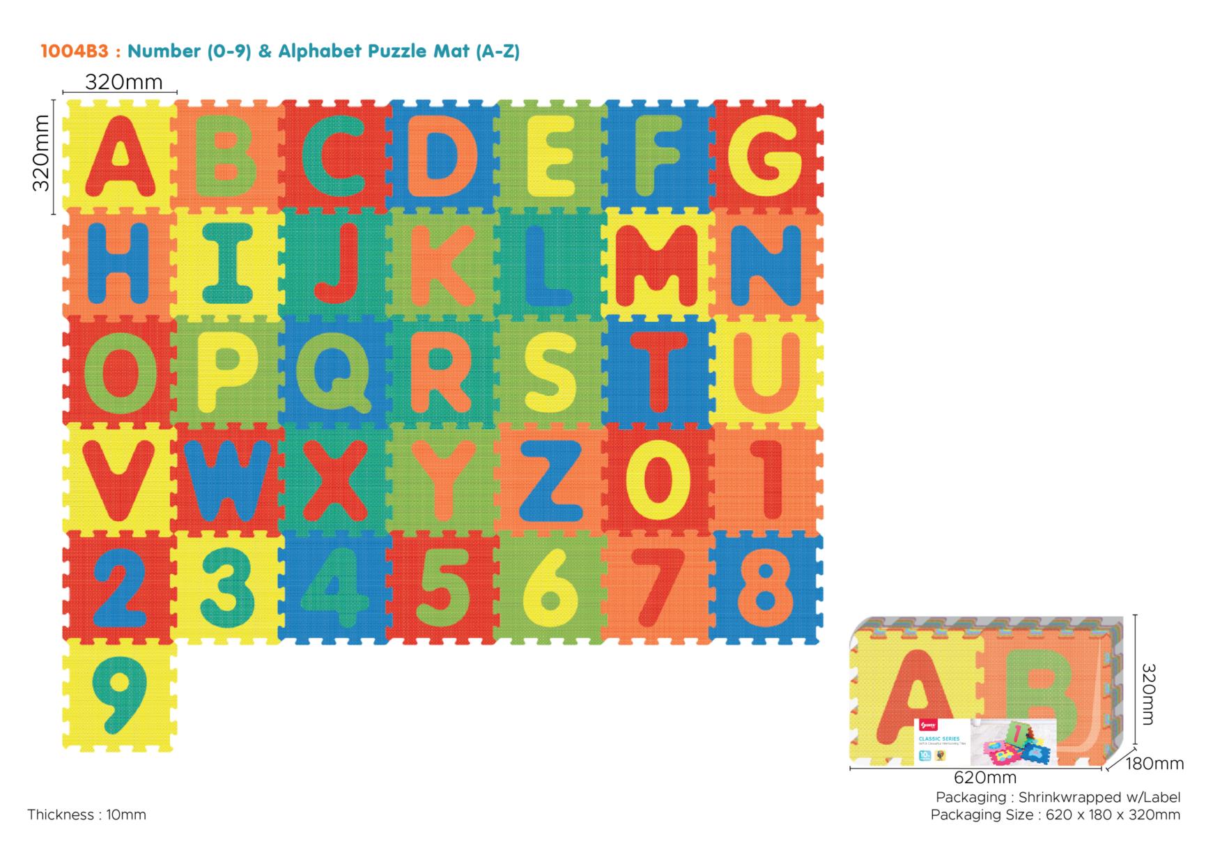 Edukativna podloga za igru - šarene puzzle s slovima i brojevima