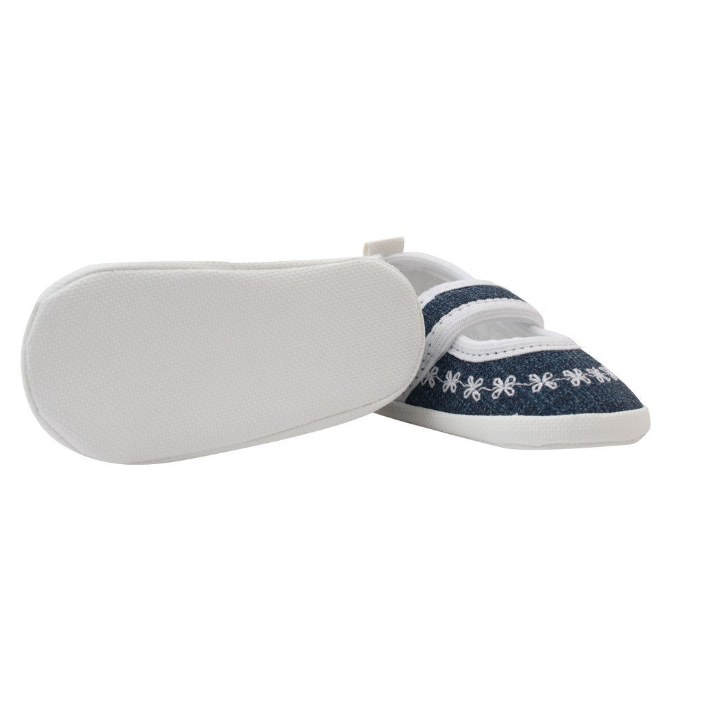 Baby papučice Jeans white (0-3m)
