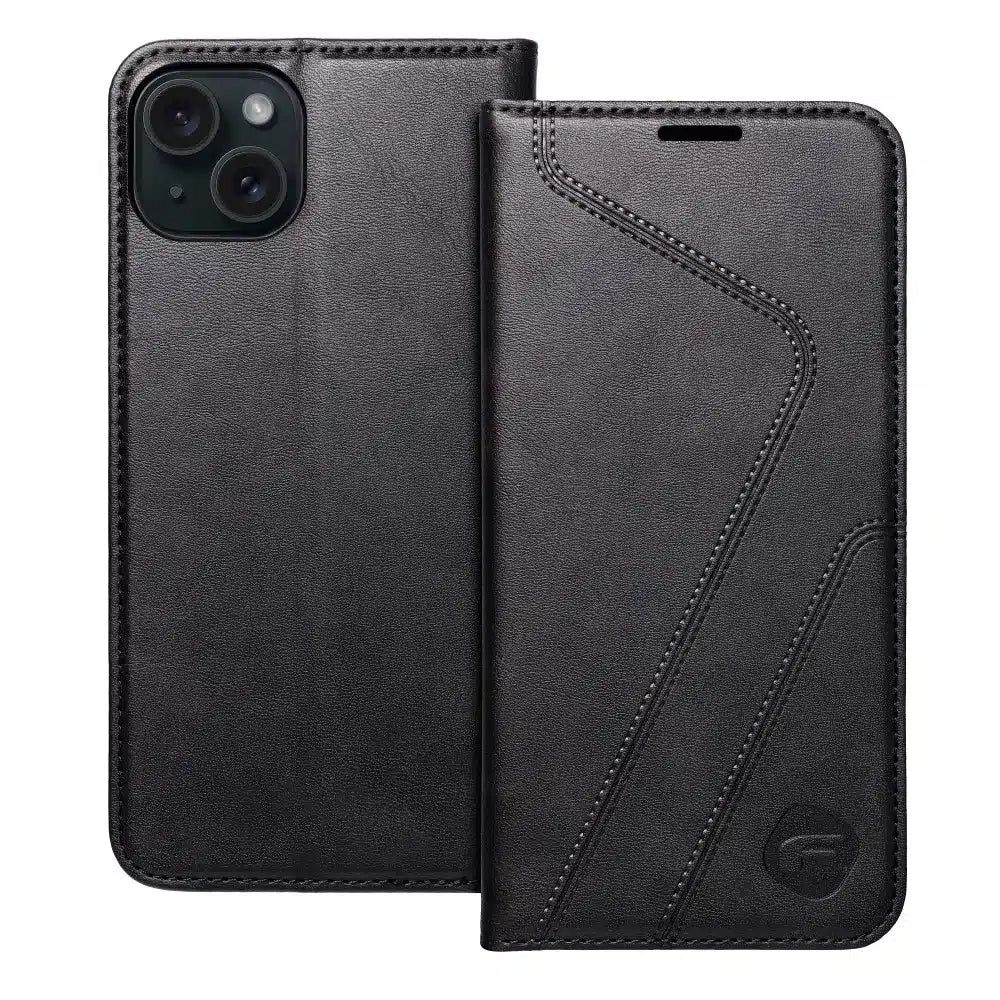 FORCELL F-PROTECT RFID Blocker preklopna futrola za iPhone 15 Plus crna