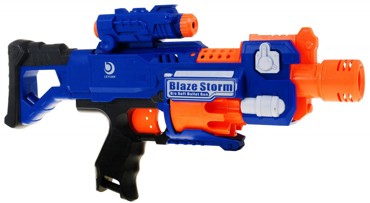 Puška za igru Blaze Storm Pistol sa pjenastim metcima - narančasto/plavi