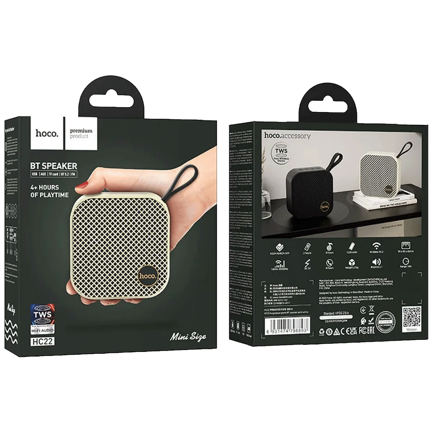 hoco. Bezdrátový reproduktor, Bluetooth, 1200 mAh, 5W - HC22, bílý