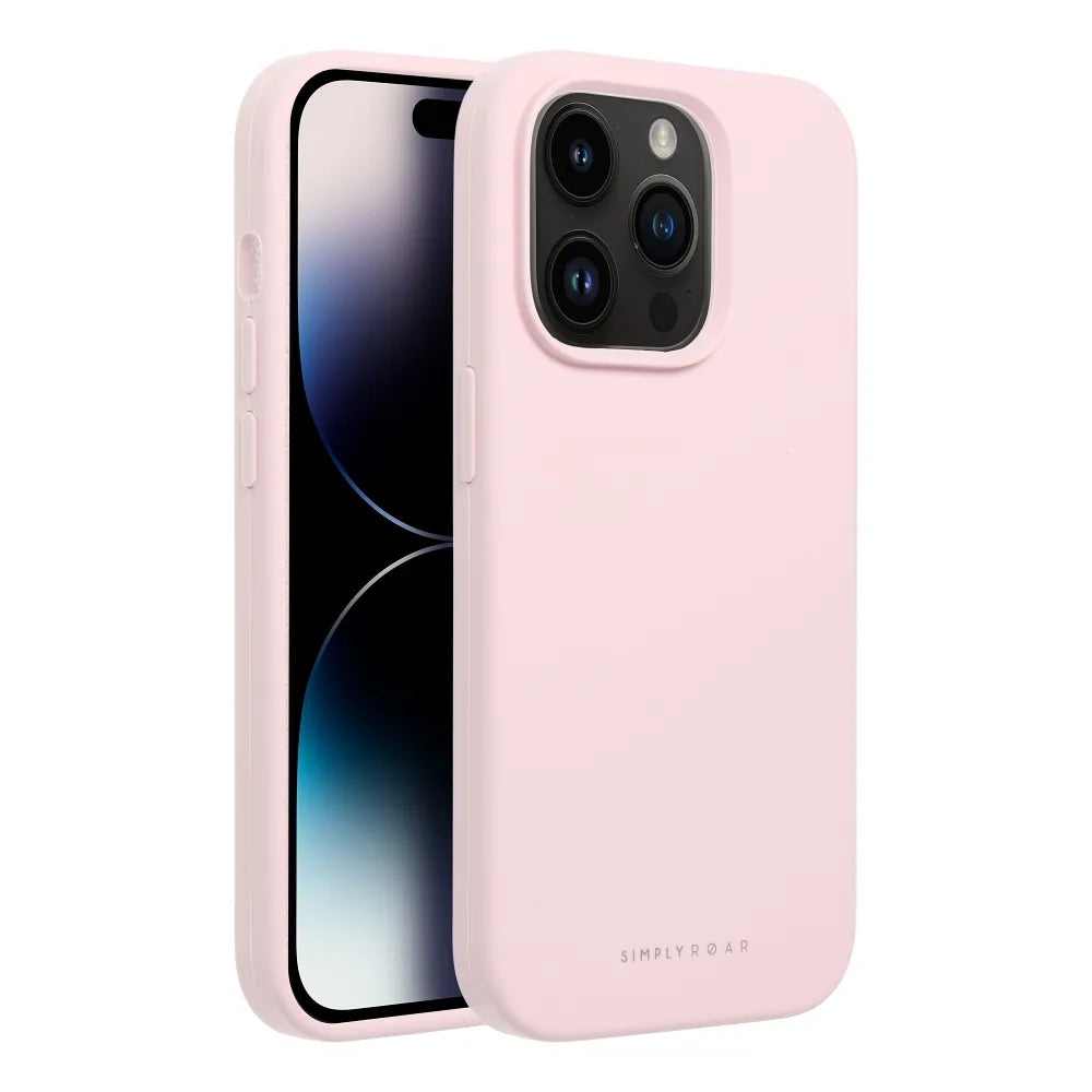 Roar Cloud-Skin maska pro iPhone 14 Pro světle růžová