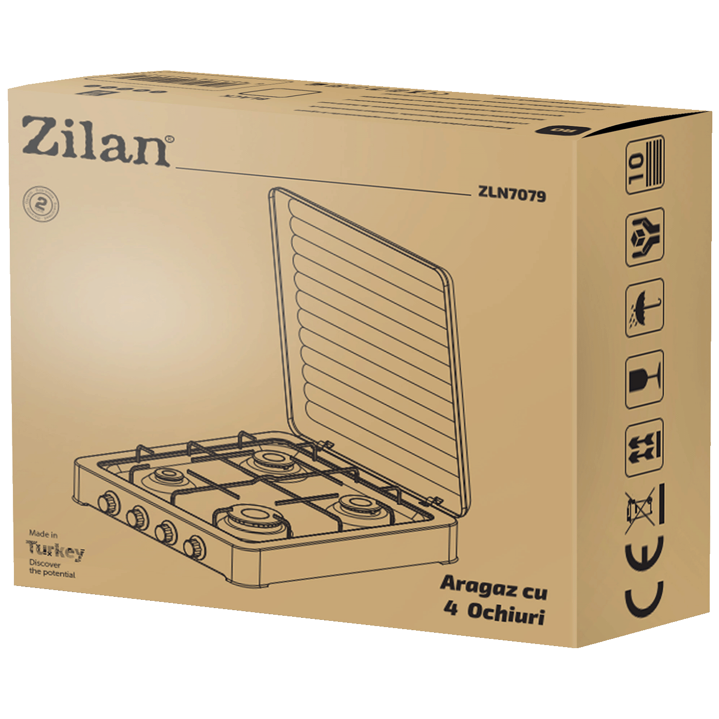 Zilan Plynový vařič se 4 hořáky - ZLN7079/BK