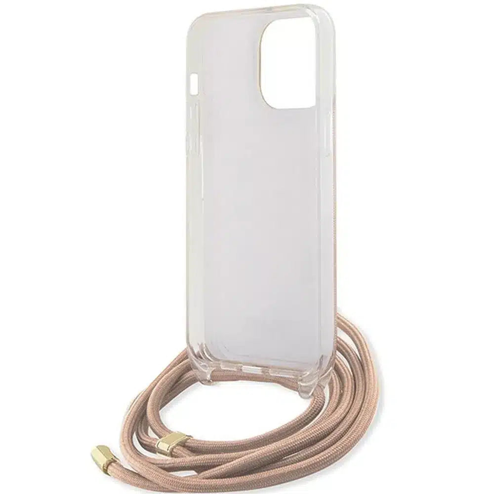 Originální kryt GUESS Hardcase GUHCP15XHC4SEP pro iPhone 15 Pro Max (Crossbody Cord 4G Print / růžový)