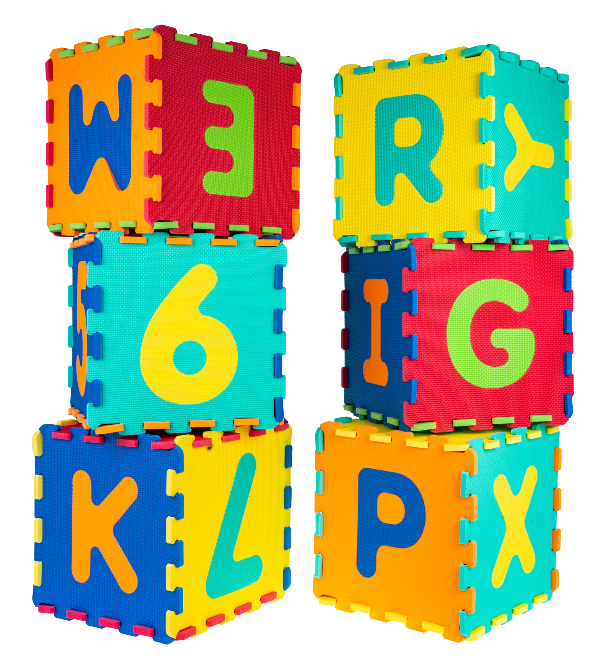 Edukativna podloga za igru - šarene puzzle s slovima i brojevima