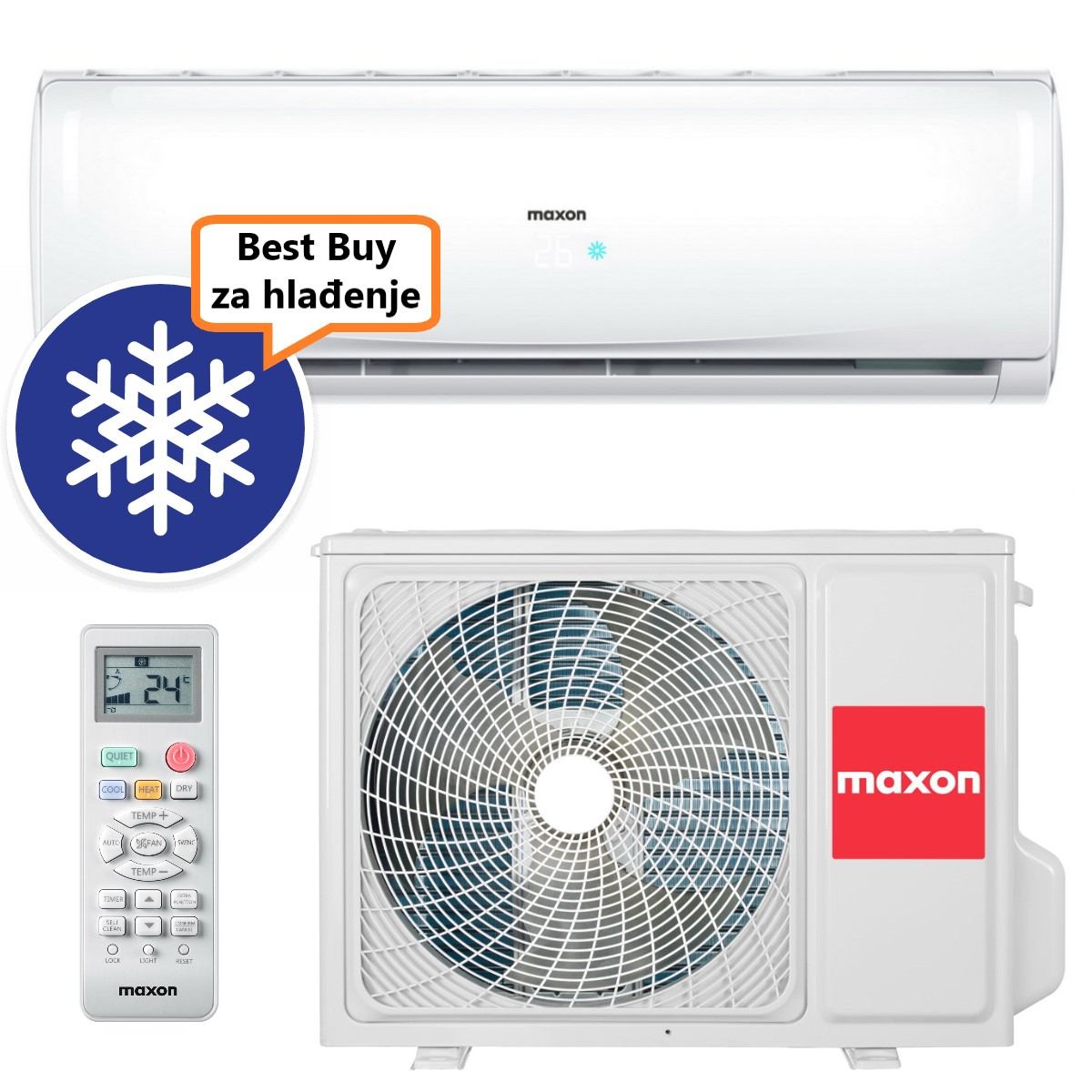 MAXON ECO KLIMA UREĐAJ 3,5kW MXI-12HE013i - Wi-Fi, za prostor do 35m2, A++ energetska klasa
