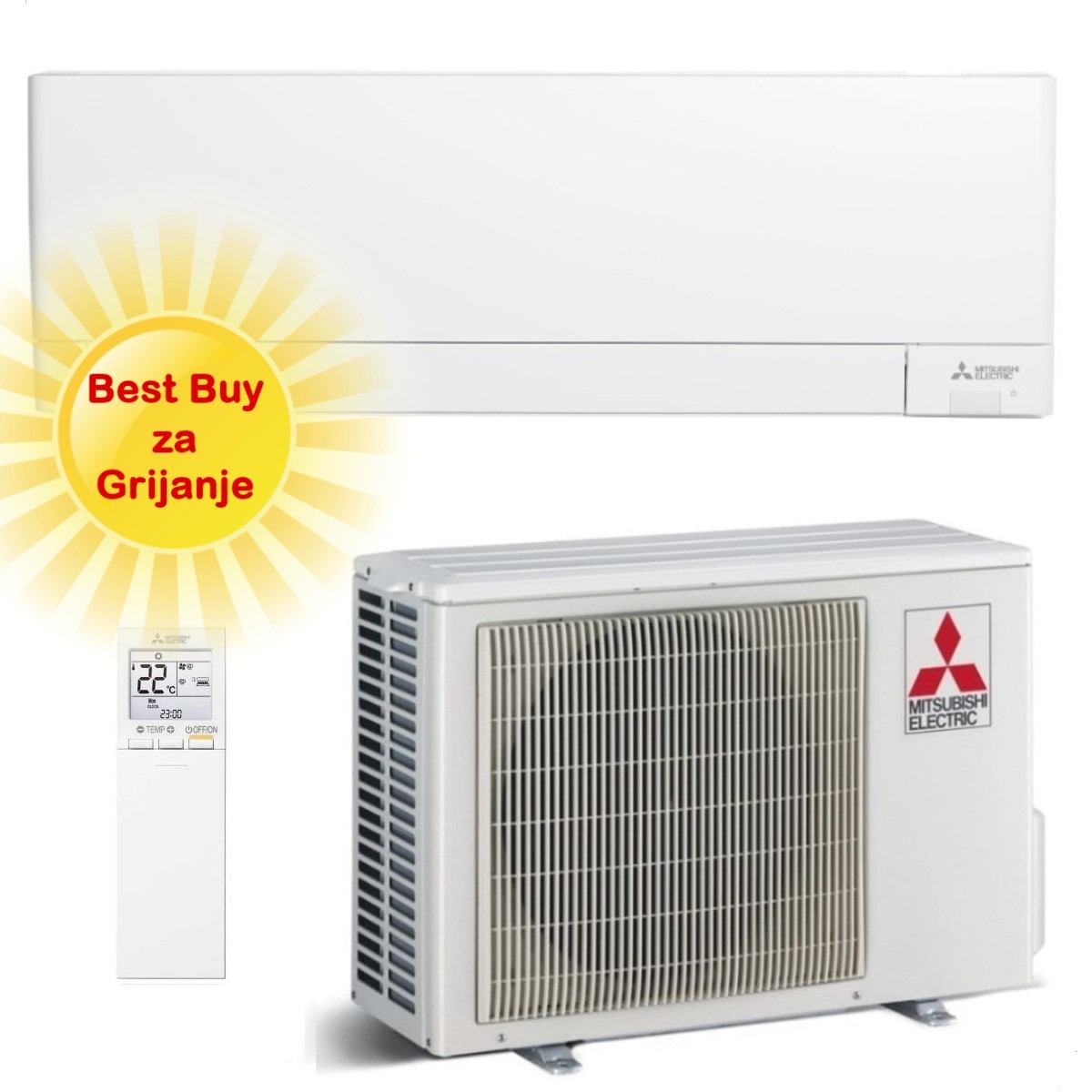 MITSUBISHI KLIMA UREĐAJ MSZ-AY35VGKP/MUZ-AY35VG - 3,5 kW, Super inverter plus, za prostor do 35m2, A+++ energetska klasa, R-32