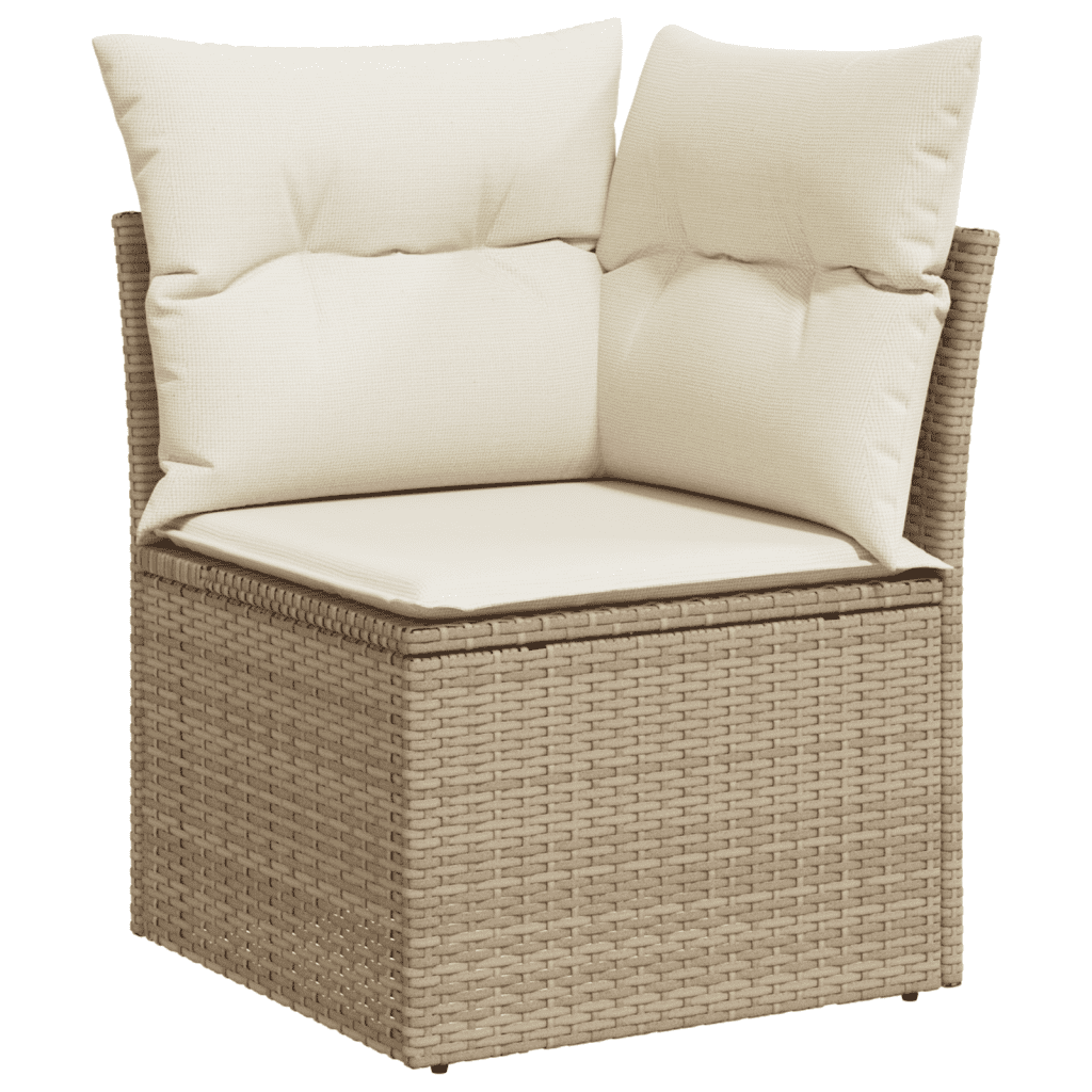 10-dijelni set vrtnih sofa s jastucima bež od poliratana 100 x 55 x 73 cm