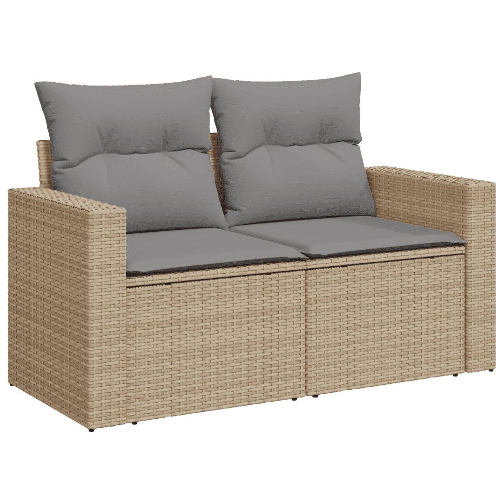 10-dijelni set vrtnih sofa s jastucima bež od poliratana