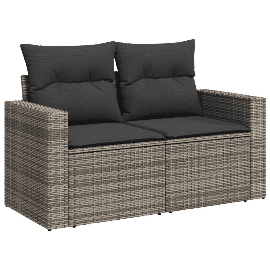 7-dijelni set vrtnih sofa sivi od poliratana Siva