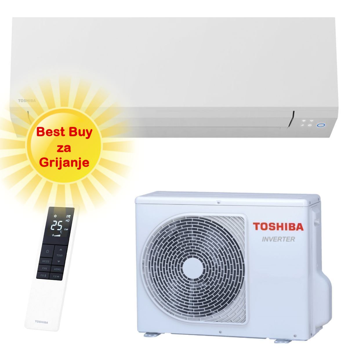 TOSHIBA KLIMA UREĐAJ 3,5kW RAS-B13G3KVSG-E/RAS-13J2AVSG-E - Shorai Edge, za 35m2, A+++, R32