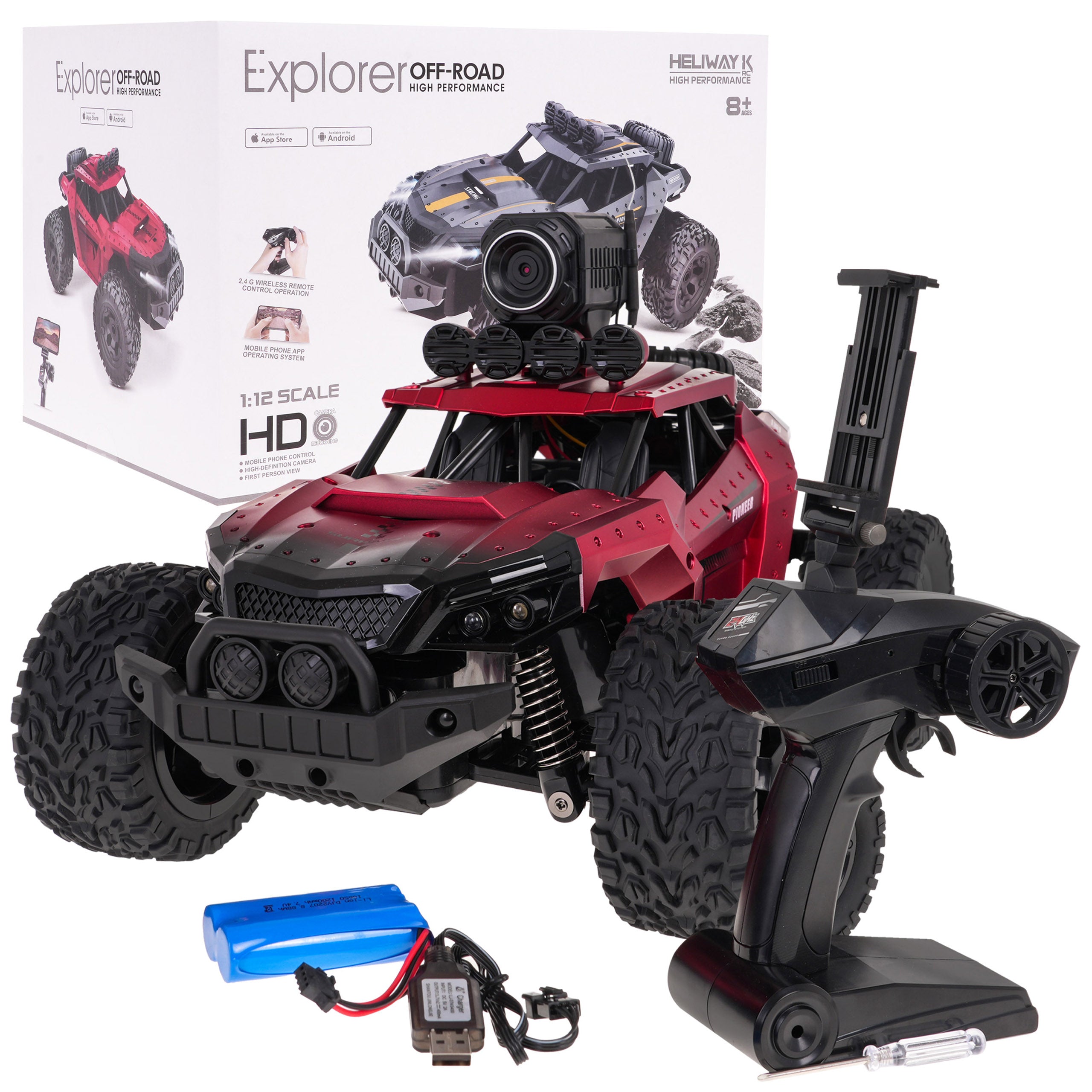 Buggy na daljinsko upravljanjeMEGA Crawler PIONEER sa kamerom - crvena