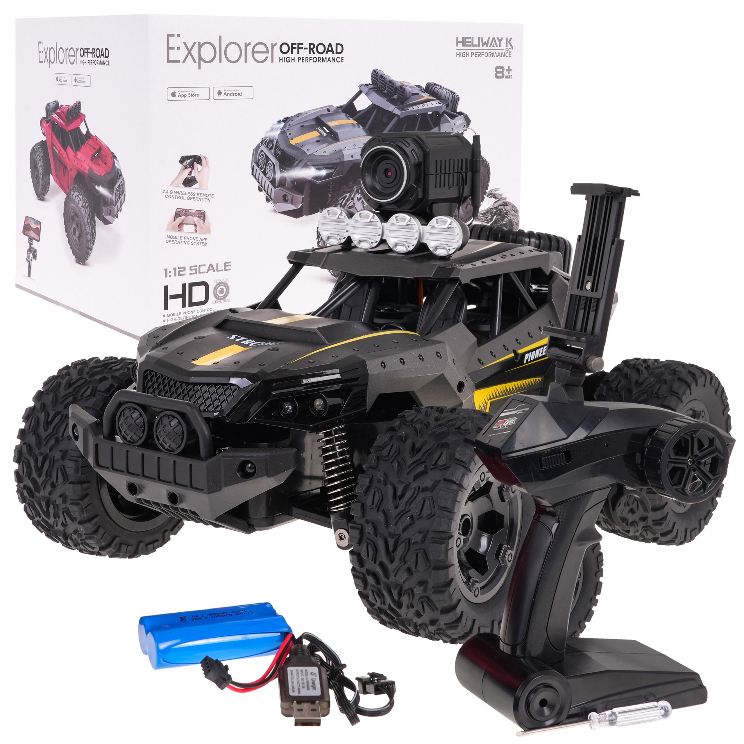 Buggy na daljinsko upravljanjeMEGA Crawler PIONEER sa kamerom - sivi